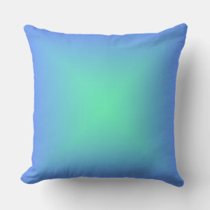 Diamantgradientenblau bis aquamaringrün kissen