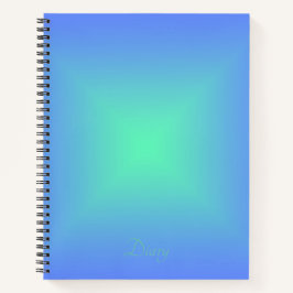 Diamantgradientenblau bis aquamaringrün notizblock