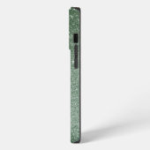 Diamantgrüner Glitter-Kalligrafie-Monogramm-Name iPhone Hülle (Linke Seite)