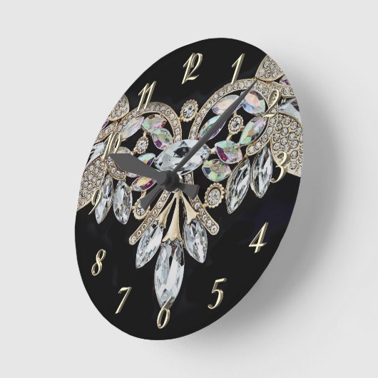 Diamanthalskette Runde Wanduhr (Winkel)