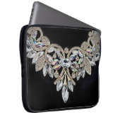 Diamanthalskette schwarz silber elegant laptopschutzhülle (Vorne Rechts)