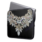 Diamanthalskette schwarz silber elegant laptopschutzhülle (Vorderseite Links)