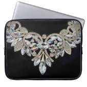 Diamanthalskette schwarz silber elegant laptopschutzhülle (Vorderseite)