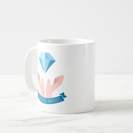 DiamantHände Kaffeetasse (Vorderseite Links)