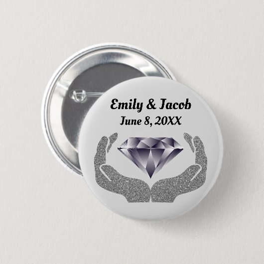Diamanthandhochzeit Button (Vorne & Hinten)