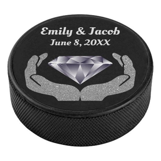 Diamanthandhochzeit Eishockey Puck (3/4)