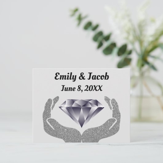 Diamanthandhochzeit Postkarte (Stehend Vorderseite)