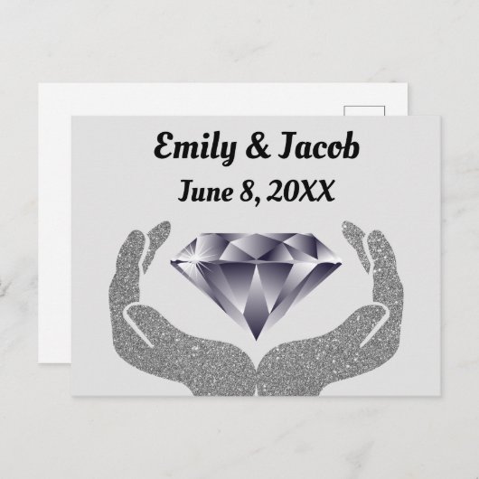 Diamanthandhochzeit Postkarte (Vorne/Hinten)