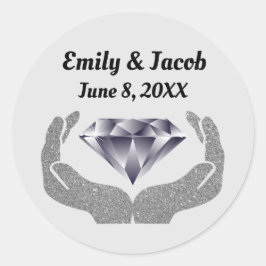 Diamanthandhochzeit Runder Aufkleber