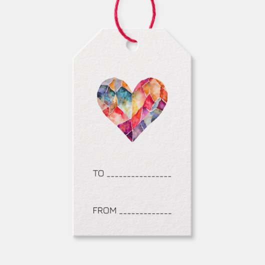 Diamantherz in vielen Farben Geschenkanhänger (Vorderseite)