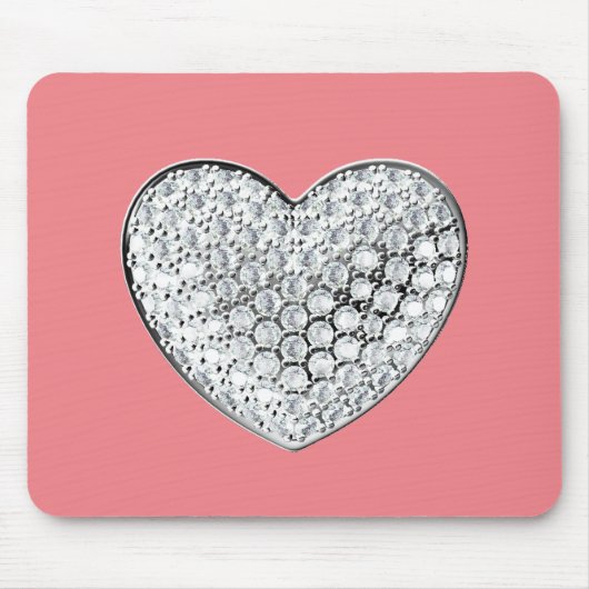 Diamantherz - rosa bg mousepad (Vorne)