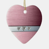 Diamantherzen auf hellrosa silbernen Hintergrund Keramikornament (Rechts)