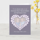 Diamanthochzeitsjahrestags-Ehefrau-Fotokarte Karte (Gelbe Blume)