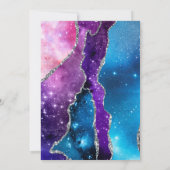 Diamantkleid und Galaxy Agate Brautparty Einladung (Rückseite)