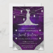 Diamantkleid und Mason Jars Glam Sweet 16 Einladung (Vorderseite)