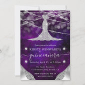 Diamantkleid und String Lights Quinceanera Einladung (Vorderseite)
