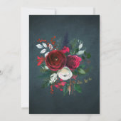 Diamantkleid und Tiara blumengeschmückte elegante Einladung (Rückseite)