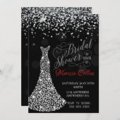 DiamantkleidBrautpartyeinladung, diamante de Einladung (Vorne/Hinten)