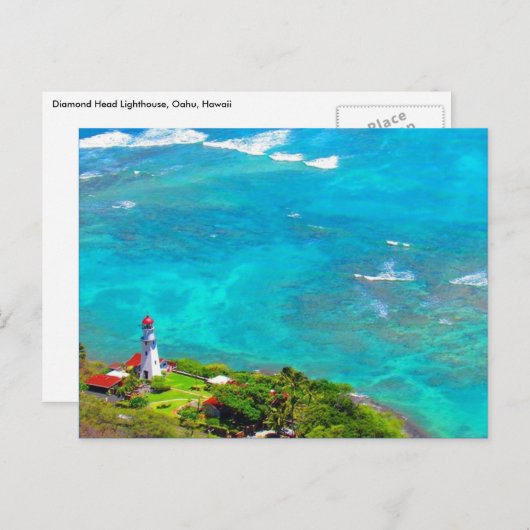 Diamantkopfblauer Leuchtturm Postkarte (Vorne/Hinten)