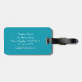 Diamantkrone, Name, Ihre Nachricht, Info, Aquamari Gepäckanhänger (Rückseite horizontal)