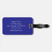 Diamantkrone, Name, Ihre Nachricht, Info, Deep Blu Gepäckanhänger (Rückseite horizontal)