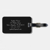 Diamantkrone, Name, Ihre Nachricht, Info, Schwarz Gepäckanhänger (Rückseite horizontal)