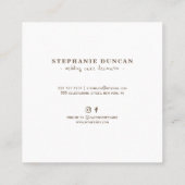 Diamantkuchen auf dunkelbraunem Brautkuchendekorat Quadratische Visitenkarte (Rückseite)