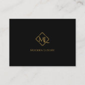 Diamantlogo| Schwarz und Gold Visitenkarte (Vorderseite)