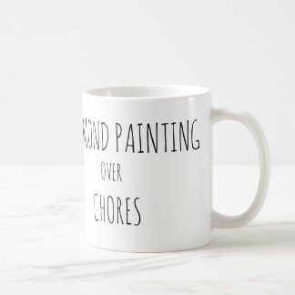 Diamantmalerei anstelle von Hausarbeit Kaffeetasse