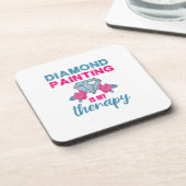 Diamantmalerei ist meine Therapie Getränkeuntersetzer (Linke Seite)
