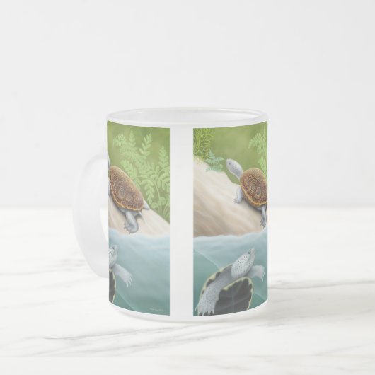 Diamantmarkierungs-Dosenschildkröte-mattierte Mattglastasse (Vorderseite Links)