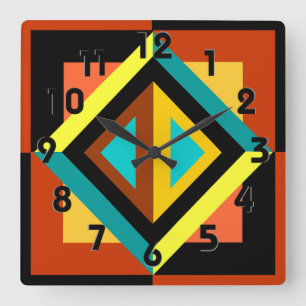 Diamantmauer Quadratische Wanduhr