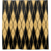 Diamantmotiv: goldschwarz elegantes Muster. Duschvorhang (Vorderseite)