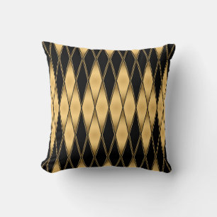 Diamantmotiv: goldschwarz elegantes Muster. Kissen