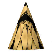 Diamantmotiv: goldschwarz elegantes Muster. Partyhütchen (Rückseite)