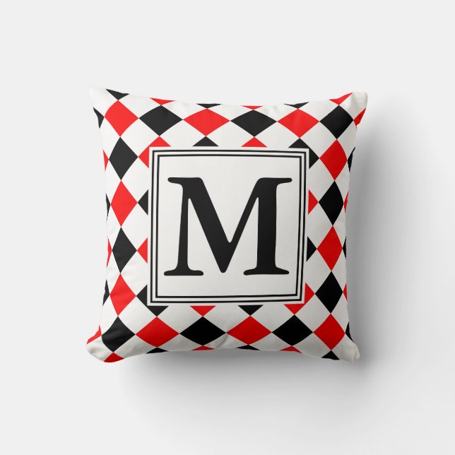 Diamantmuster #3 monogrammiert kissen (Vorderseite)