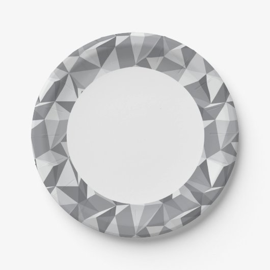 Diamantmuster - Abstraktes Polygon Pappteller (Vorderseite)