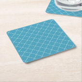 Diamantmuster Aqua Rechteckiger Pappuntersetzer (angewinkelt)