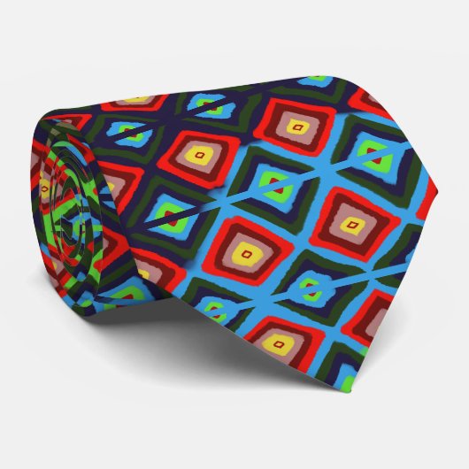 Diamantmuster Bold Tribal Festlich Krawatte (Gerollt)