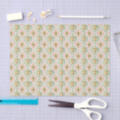 Diamantmuster Geburtstag Pink Grün Seidenpapier (Handwerk)