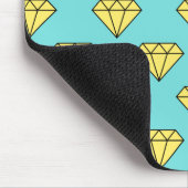 Diamantmuster - Gelb und Türkis Mousepad (Ecke)