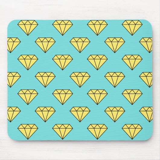 Diamantmuster - Gelb und Türkis Mousepad (Vorne)