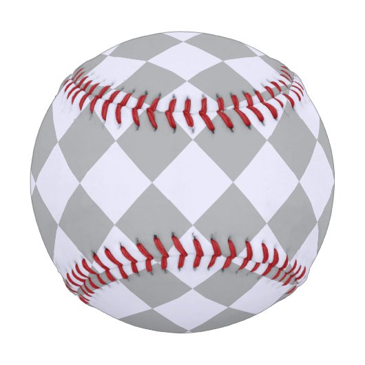 Diamantmuster in Grau und Lavendel Baseball (Rückseite)