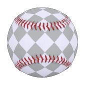 Diamantmuster in Grau und Lavendel Baseball (Vorderseite)