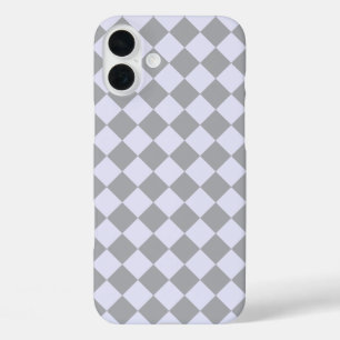 Diamantmuster in Grau und Lavendel iPhone 16 Plus Hülle