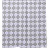 Diamantmuster in Grau und Lavendel Duschvorhang (Vorderseite)