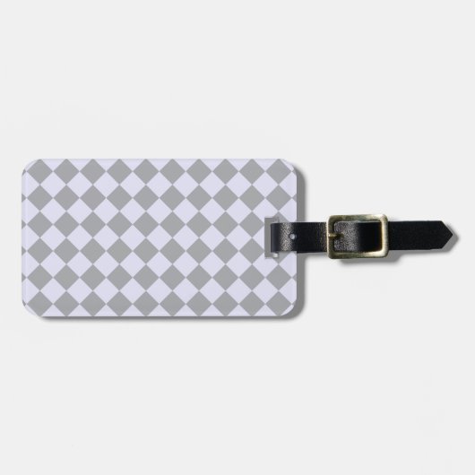 Diamantmuster in Grau und Lavendel Gepäckanhänger (Vorderseite horizontal)