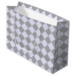 Diamantmuster in Grau und Lavendel Große Geschenktüte