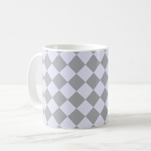 Diamantmuster in Grau und Lavendel Kaffeetasse