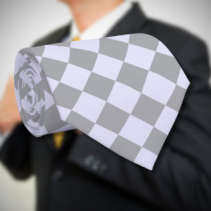 Diamantmuster in Grau und Lavendel Krawatte